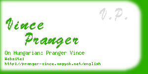 vince pranger business card